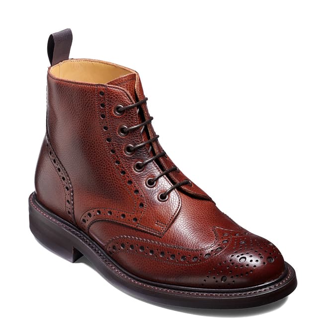 Barker Cherry Leather Cambridge Brogue Boots