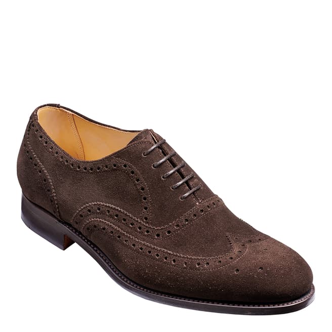 Barker Wide Fit Brown Malton Brogue with Leather Sole