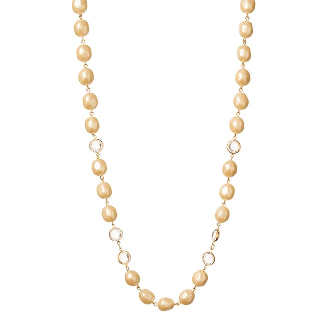 Givenchy Gold 1990s Vintage Faux Pearl Necklace