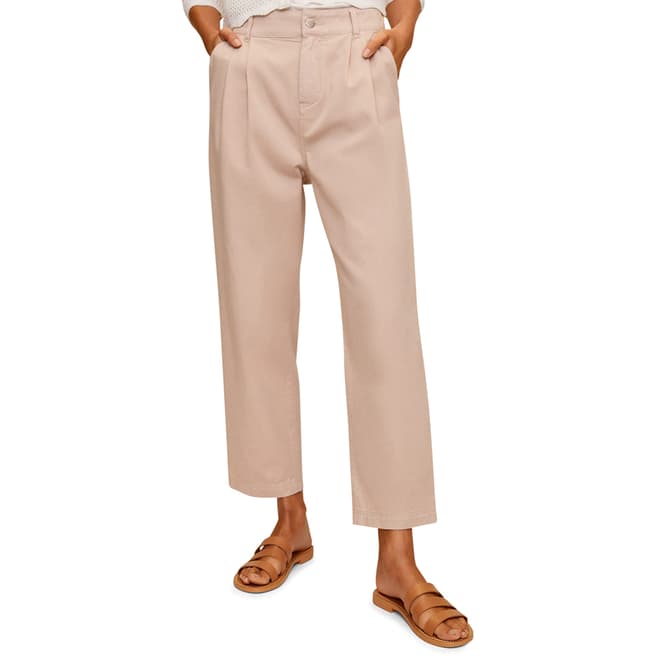 Mango Pink Relaxed Cotton Trousers