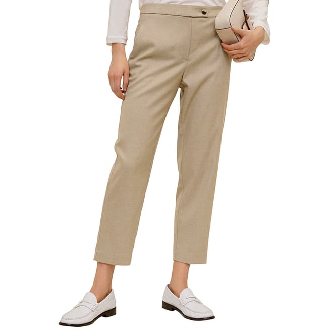 Mango Medium Brown Suit Cropped Trousers