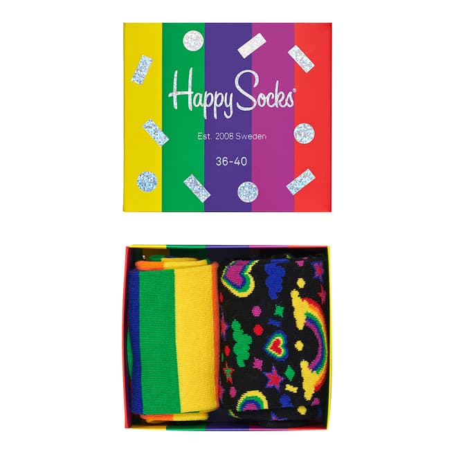 Happy Socks Multi 2 Pack Pride Gift Box