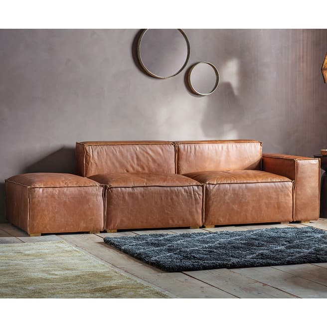 Gallery Living Bristol Vintage Sofa, Brown Leather