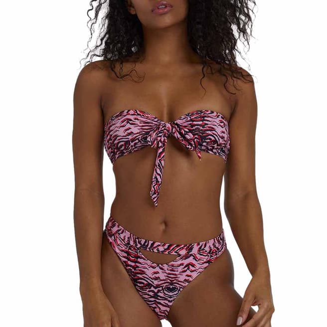 Luxe Palm Pink Tiger Bow Tie Bandeau