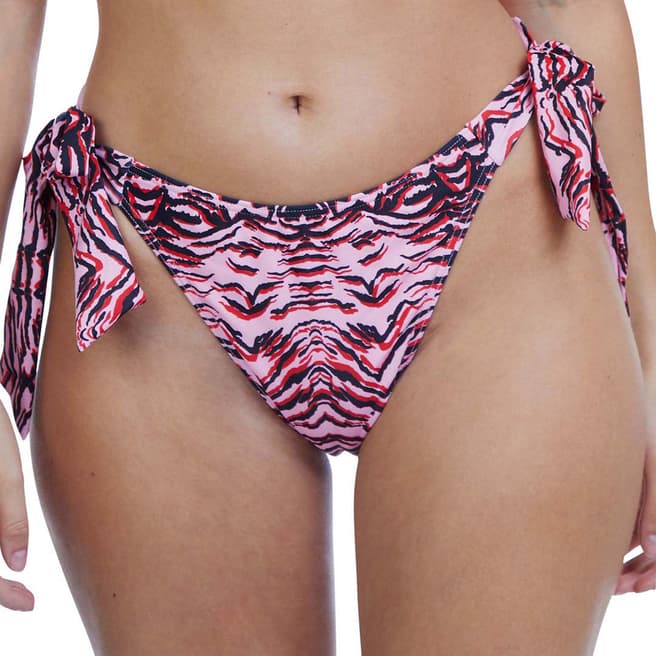 Luxe Palm Pink Tiger Bow Tie High Leg Brief