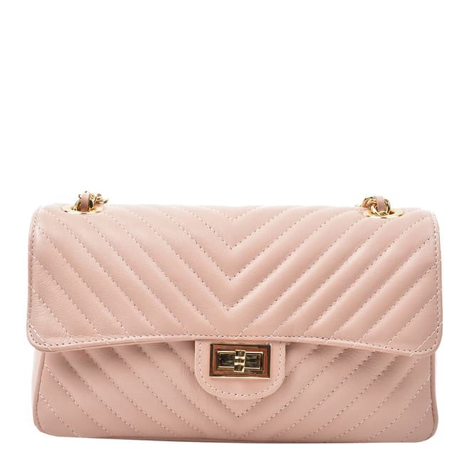 Renata Corsi Pink Leather Shoulder/Crossbody Bag