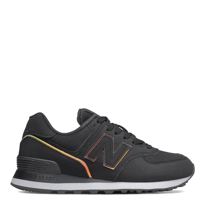 New Balance Black and Gold 574 Trainers
