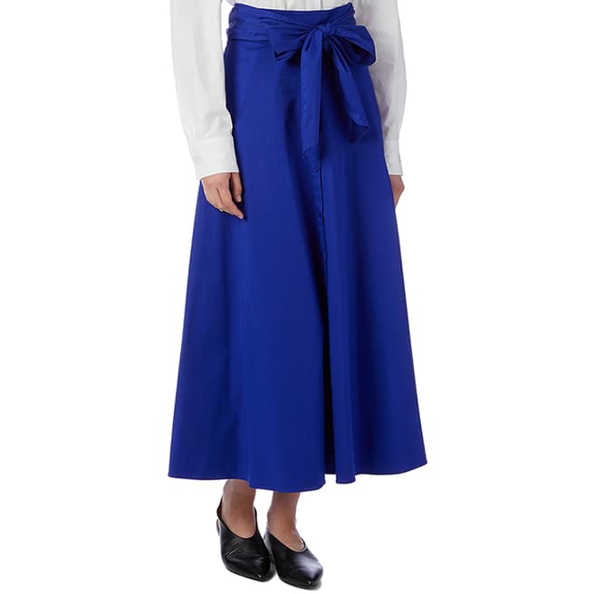 L K Bennett Royal Blue Darl Cotton Skirt