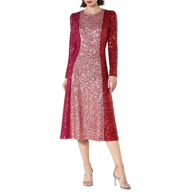 L K Bennett Red/Pink Fitzgeral Dress