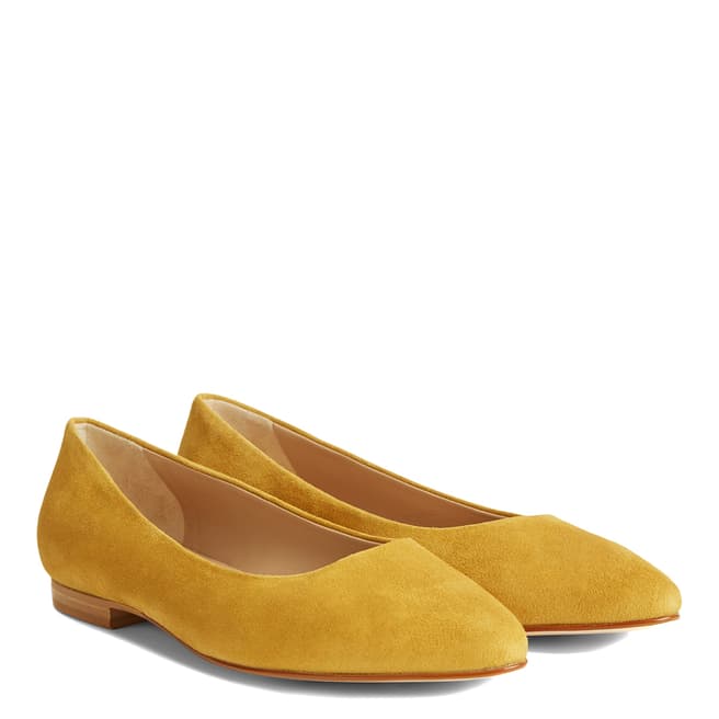 Hobbs London Yellow Serena Suede Flat Shoes