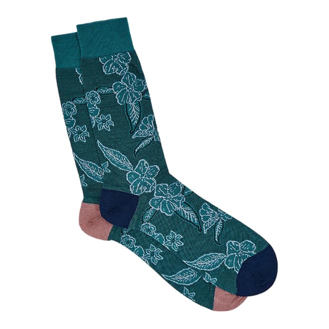 Ted Baker Green Clewer Floral Pantherella Sock