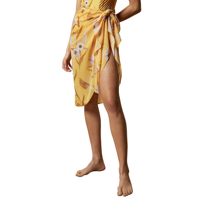 Ted Baker Yellow Allessa Cabana Sarong Skirt Cover Up