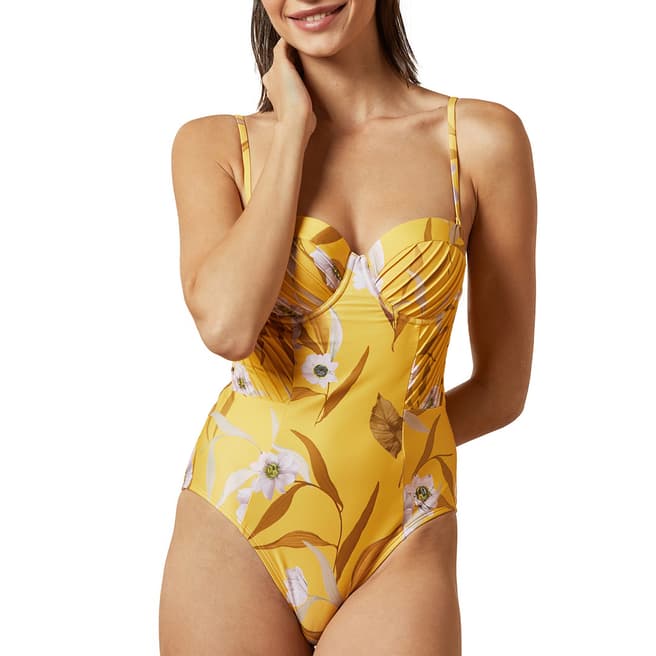 Ted Baker Yellow Rosetti Cabana Balconette Swimsuit