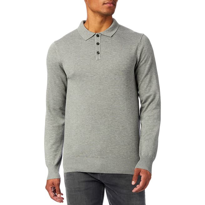 Gianni Feraud Grey Long Sleeve Polo Shirt