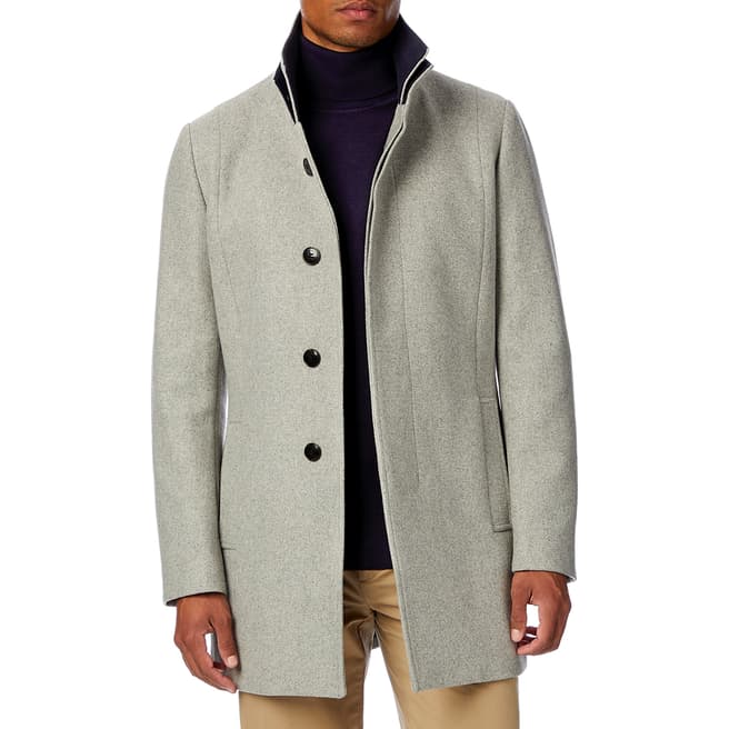Gianni Feraud Grey Stainfield Wool Blend Coat
