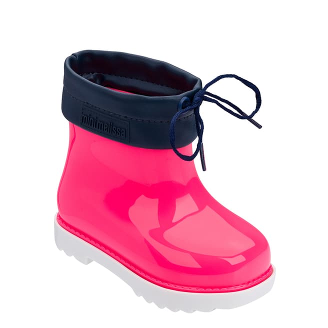 Mini Melissa Mini Bright Pink Contrast Rainboots