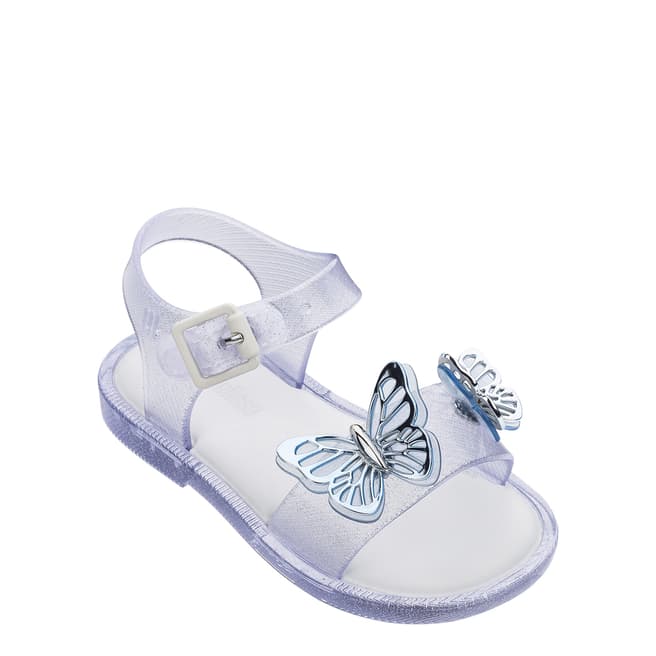 Mini Melissa Mini Mar Sandal Butterfly Clear Glitter
