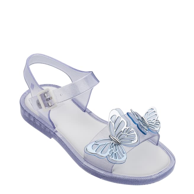 Mini Melissa Clear Glitter Mar Butterfly Sandals