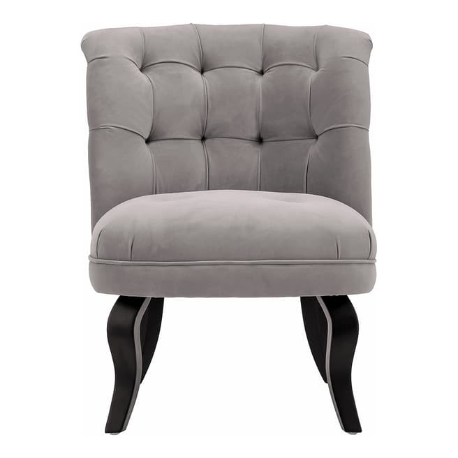N°· Eleven Velvet Boutique Belle Chair, Grey