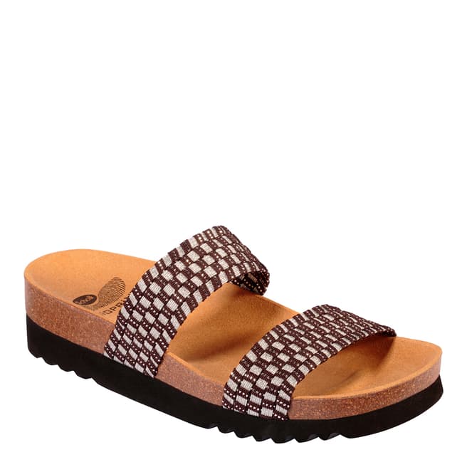 Scholl Brown and Silver Kaory Sandal