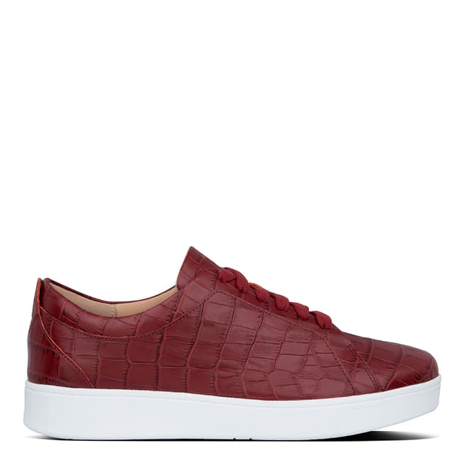 FitFlop Maroon Rally Croc Print Sneakers
