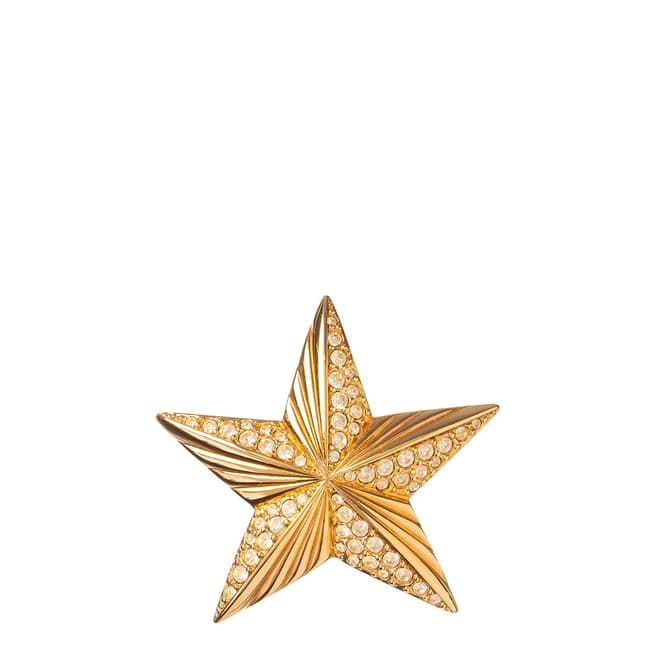 SWAROVSKI Gold 1990s Vintage Star Brooch 