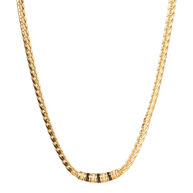 Christian Dior Gold 1980s Vintage Snake Chain Necklace 