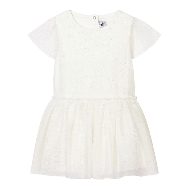 Petit Bateau Kid's Girl's White Tulle Formal Dress