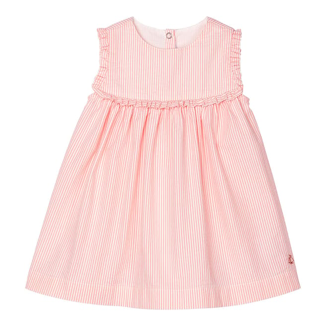 Petit Bateau Baby Girl's Pink Sleeveless Striped Dress