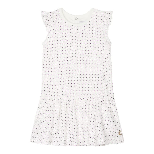 Petit Bateau Baby Girl's White Printed Dress/Bodysuit
