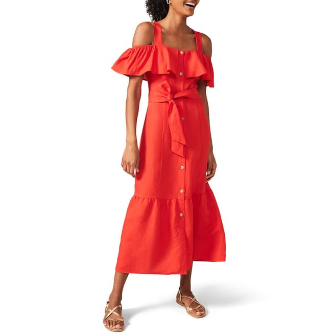 Phase Eight Red Arlos Linen Maxi Dress