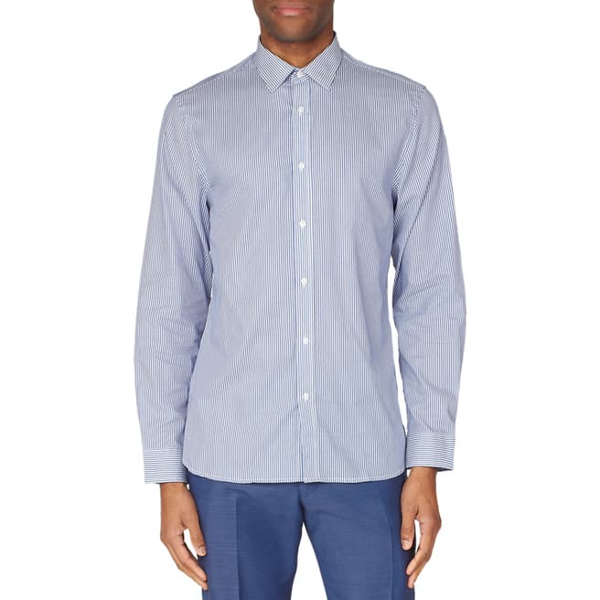 Ben Sherman Blue Striped Cotton Shirt