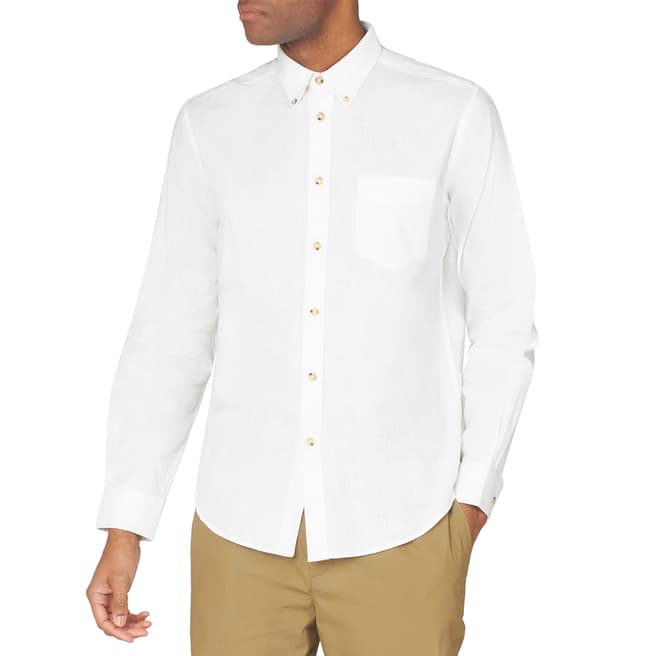 Ben Sherman White Linen Oxford Shirt