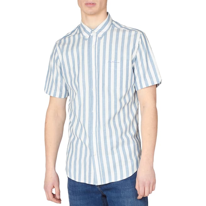 Ben Sherman Blue Cotton Stripe Shirt
