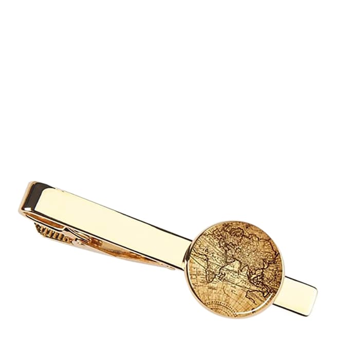 Stephen Oliver 18K Gold Plated World Map Tie Clip