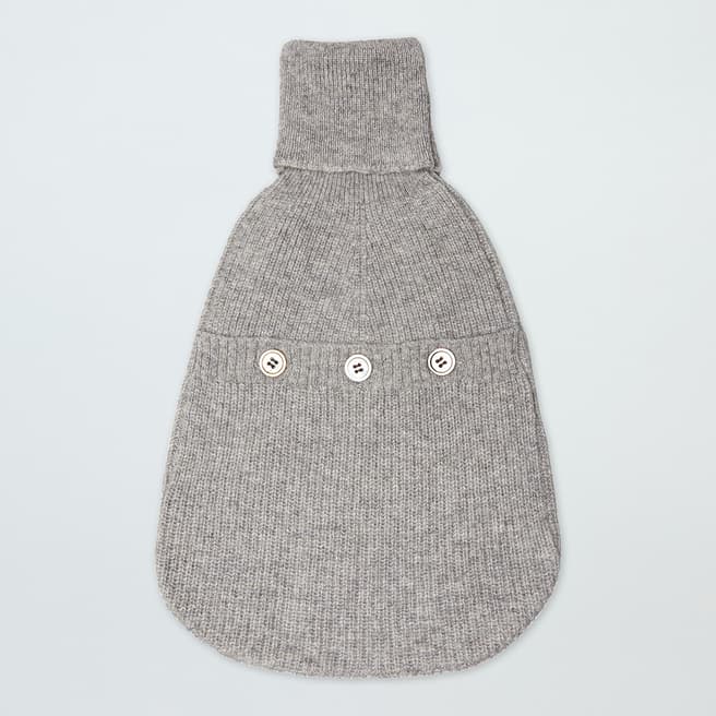 N°· Eleven Grey Cashmere Ribbed Hot Water Bottle Cover