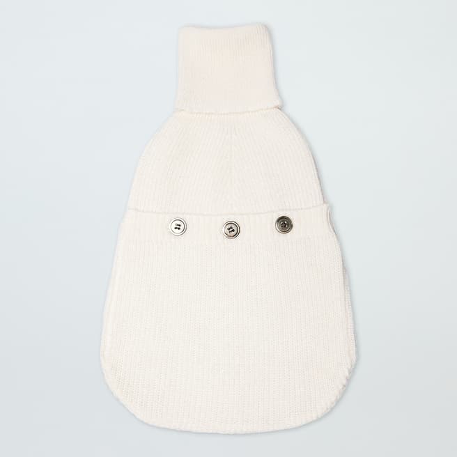 N°· Eleven Cream Cashmere Ribbed Hot Water Bottle Cover