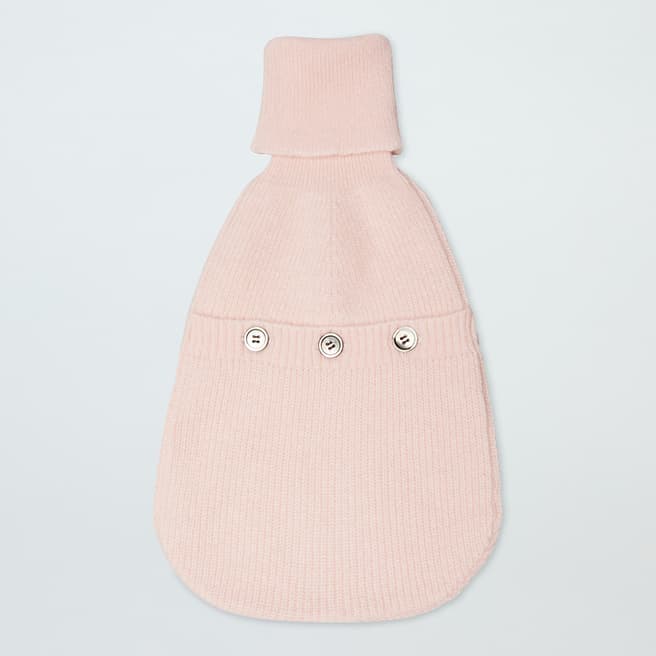 N°· Eleven Pink Cashmere Ribbed Hot Water Bottle Cover