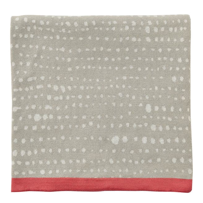Clarissa Hulse Ginkgo Patchwork 130x170cm Knitted Throw, Soft Pink