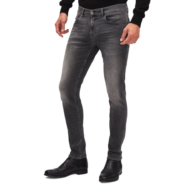 7 For All Mankind Mid Grey Slimmy Tapered Stretch Jeans