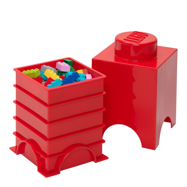 Lego Bright Red 1 Brick Storage Box