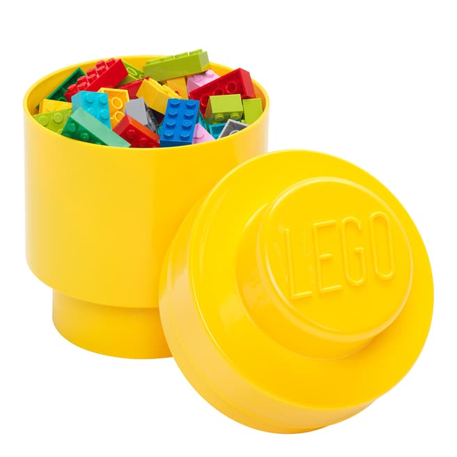Lego Bright Yellow 1 Brick Round Storage Box