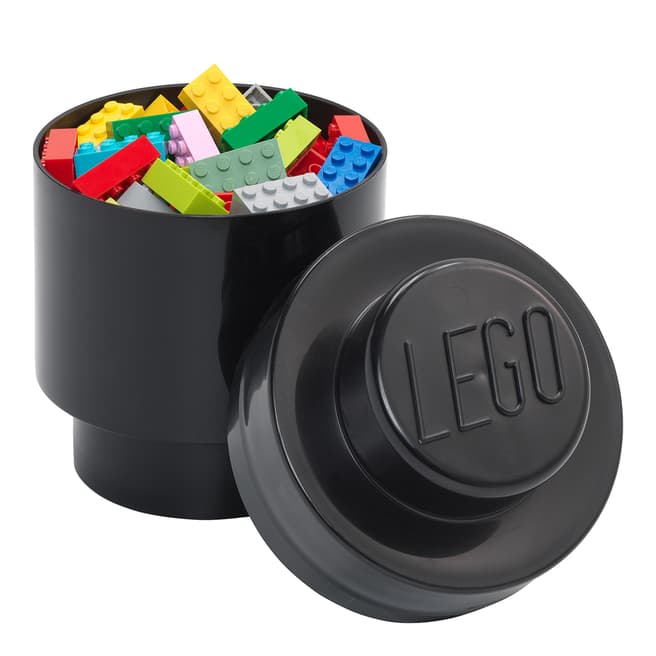 Lego Black 1 Brick Round Storage Box