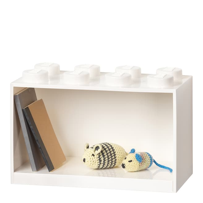 Lego White 8 Brick Shelf