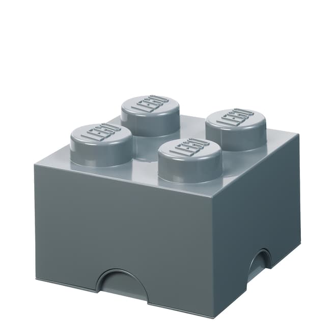 Lego Dark Stone Grey 4 Brick Storage Box