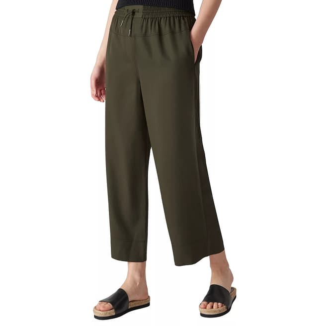 WHISTLES Khaki Casual Crop Trousers
