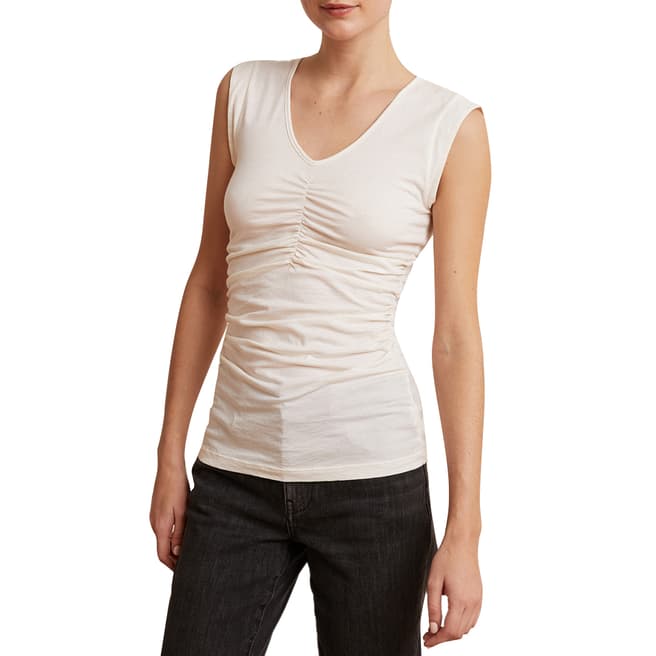 Velvet By Graham and Spencer White Front Detail Cotton Top