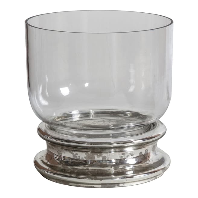 Gallery Living Vallon Candle Holder Large Silver, 20.5x20.5x33.5cm