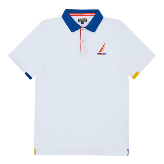 Nautica White Cotton Polo Shirt