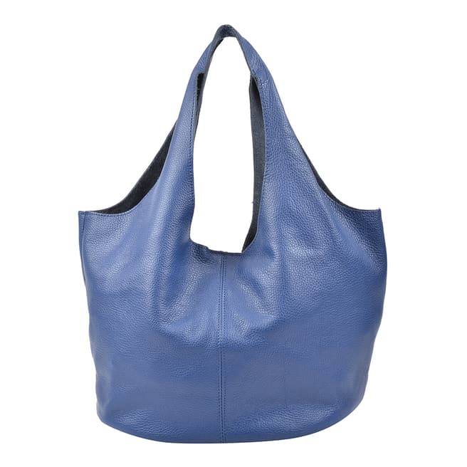 Carla Ferreri Blue Leather Shoulder Bag